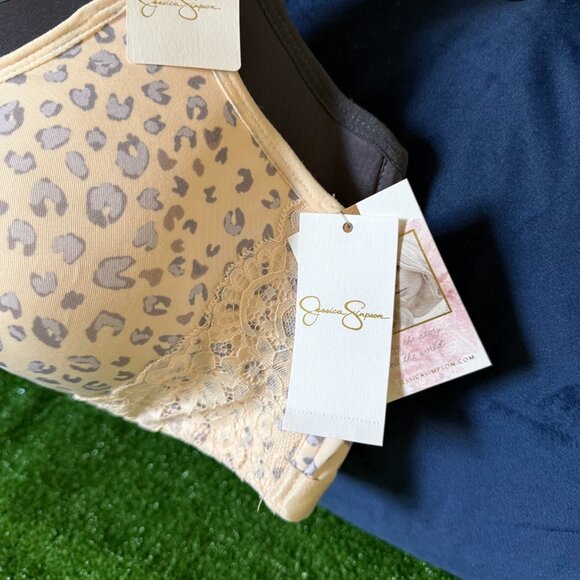 Jessica Simpson Lifting Molded Animal Print 2 Pack Underwire Bra Size 42C NEW - Picture 2 of 11